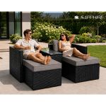 Zestaw modułowych mebli ogrodowych Sapphire ST-1320 Daco - sofa, stolik, pufy