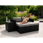 Zestaw modułowych mebli ogrodowych Sapphire ST-1320 Daco - sofa, stolik, pufy