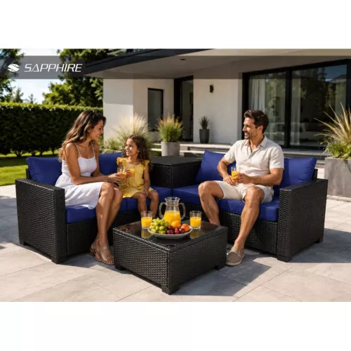 Zestaw mebli ogrodowych narożnik Sapphire ST-1430 Mila - narożnik, stolik, schowek