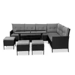 Zestaw mebli ogrodowych Sapphire ST-1570 Gusto - narożnik + stół - czarne Zestaw mebli ogrodowych Sapphire ST-1570 Gusto - narożnik + stół - czarne