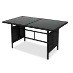 Zestaw mebli ogrodowych Sapphire ST-1570 Gusto - narożnik + stół - czarne Zestaw mebli ogrodowych Sapphire ST-1570 Gusto - narożnik + stół - czarne