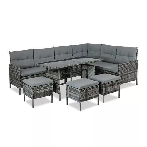 Zestaw mebli ogrodowych Sapphire ST-1570 Gusto - narożnik + stół - szary Zestaw mebli ogrodowych Sapphire ST-1570 Gusto - narożnik + stół - szary