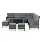 Zestaw mebli ogrodowych Sapphire ST-1570 Gusto - narożnik + stół - szary Zestaw mebli ogrodowych Sapphire ST-1570 Gusto - narożnik + stół - szary