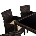 Zestaw mebli z technorattanu ST-810 Torino - stół + 6 krzeseł - brąz