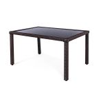 Zestaw mebli z technorattanu ST-810 Torino - stół + 6 krzeseł - brąz