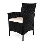 Zestaw mebli z technorattanu ST-810 Torino - stół + 6 krzeseł - czarny