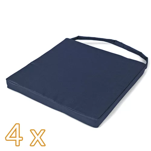 Zestaw poduszek na krzesła Sapphire - granatowe - 4 sztuki Zestaw poduszek na krzesła Sapphire - granatowe - 4 sztuki
