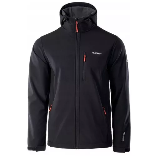 Kurtka męska Softshell Hi-Tec Caen - czarno-pomarańczowa