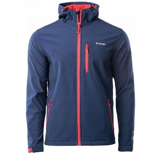 Kurtka męska Softshell Hi-Tec Caen - granatowo-pomarańczowa