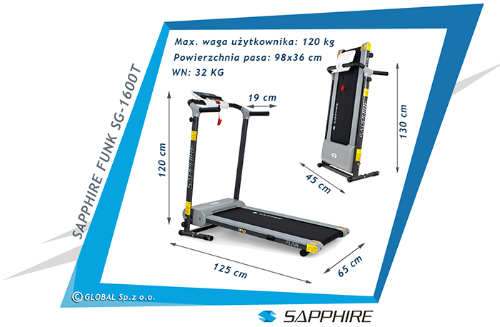 Bieżnia treningowa Sapphire SG-1600T FUNK