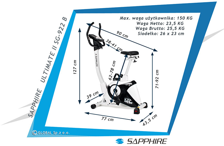 Rower elektromagnetyczny SG-922B Sapphire ULTIMATE II