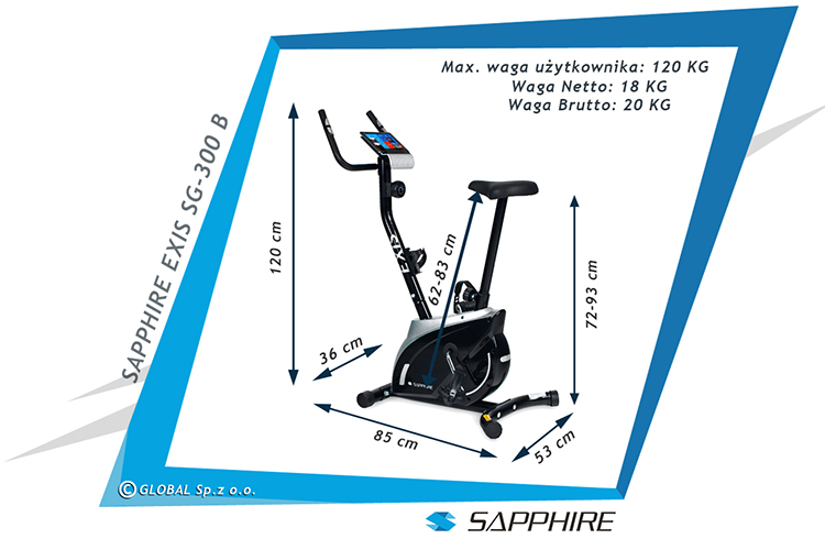 Rower magnetyczny Sapphire SG-300B EXIS