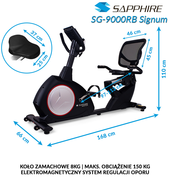 Rower poziomy Sapphire SG-9000RB SIGNUM