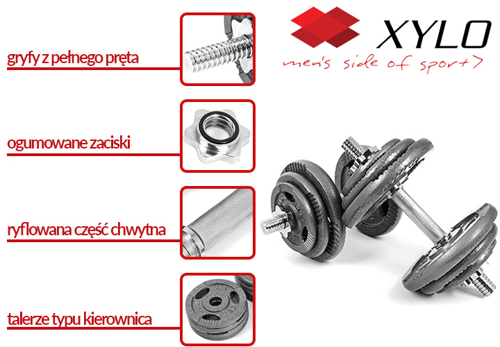 Hantle żeliwne Xylo 2x15 kg