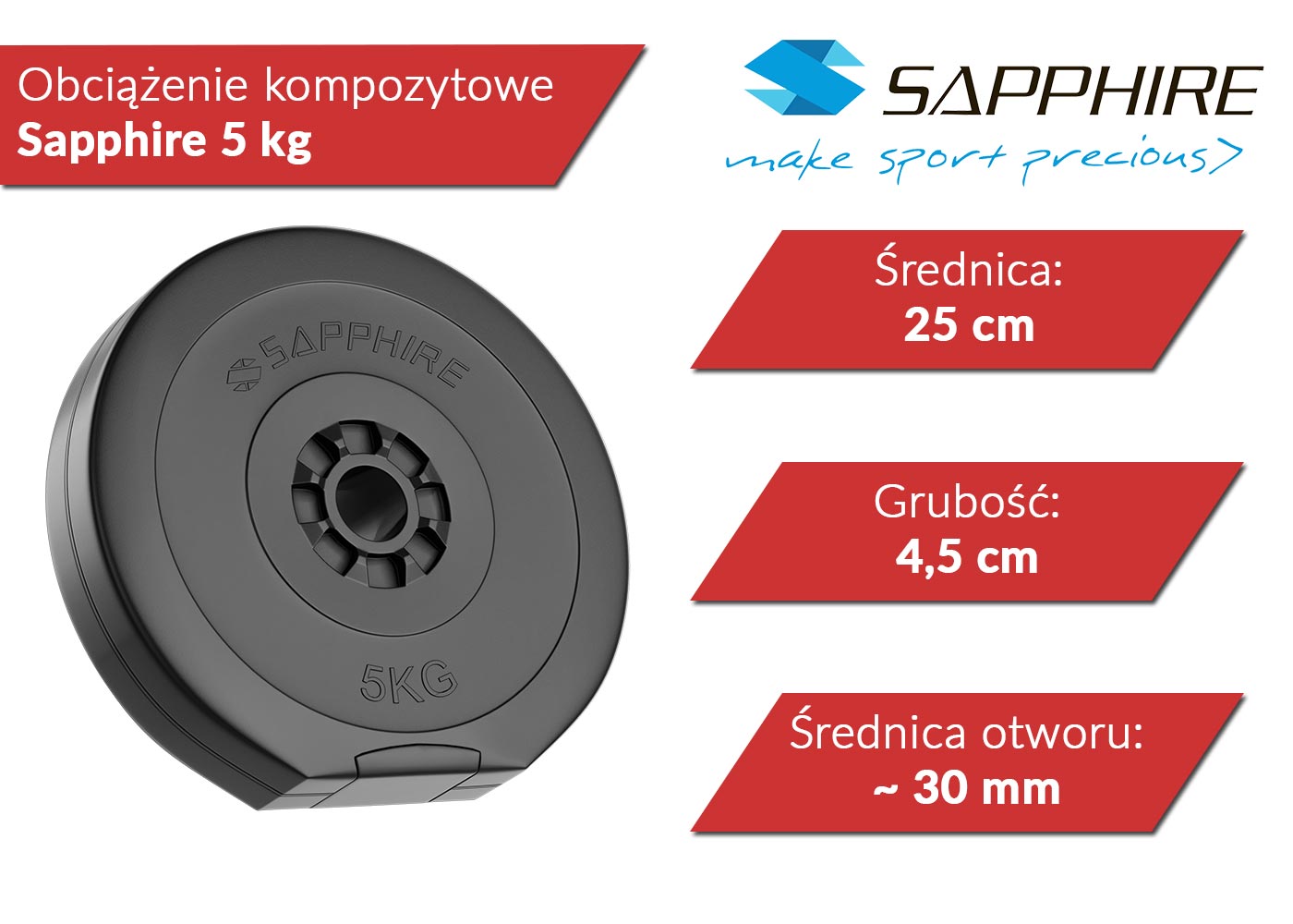 Obciążenia kompozytowe 5 kg Sapphire