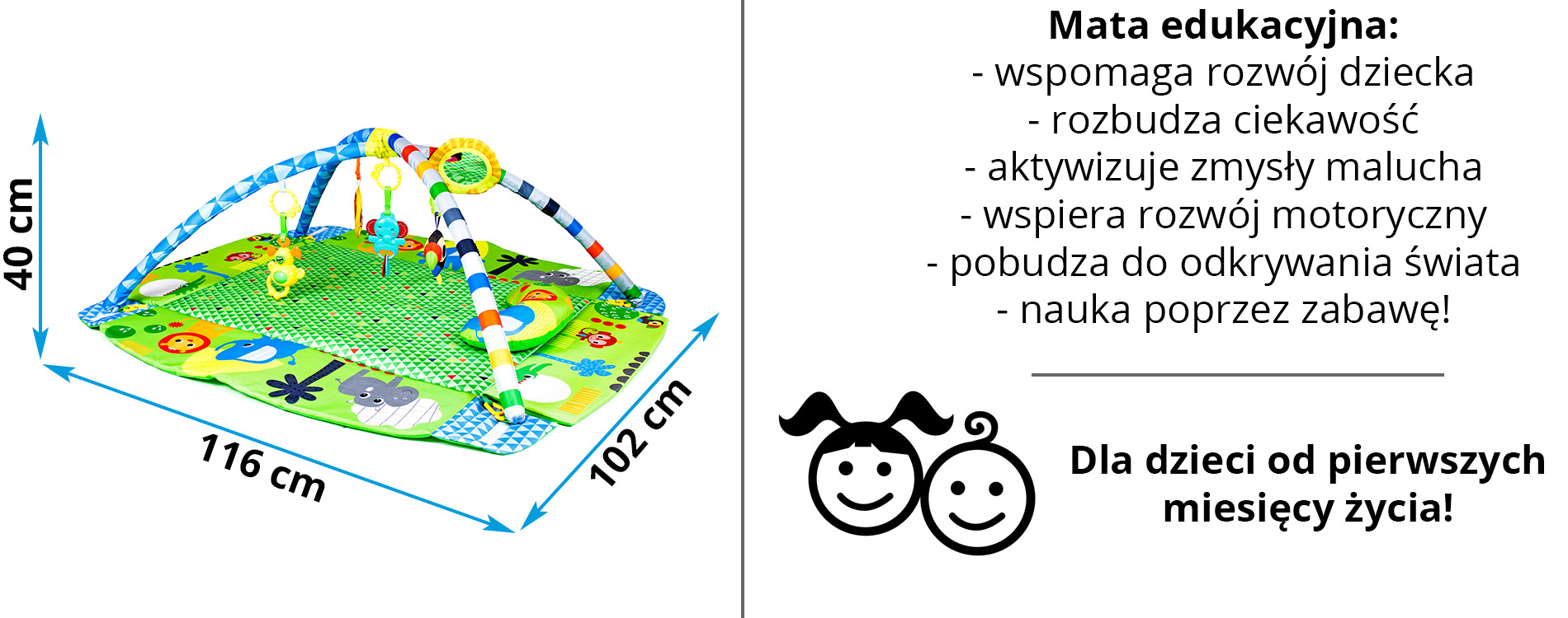 Mata edukacyjna CC9636 - zielona Mata edukacyjna CC9636 - zielona