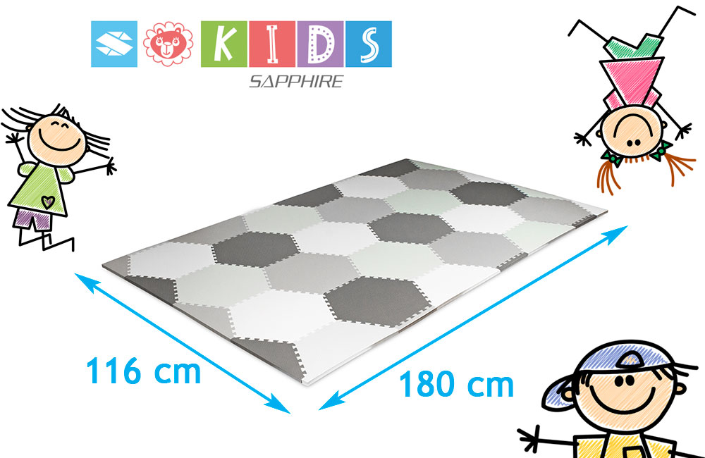 Podłogowa mata puzzle dla dzieci Sapphire Kids SK-27 - sześciokąty