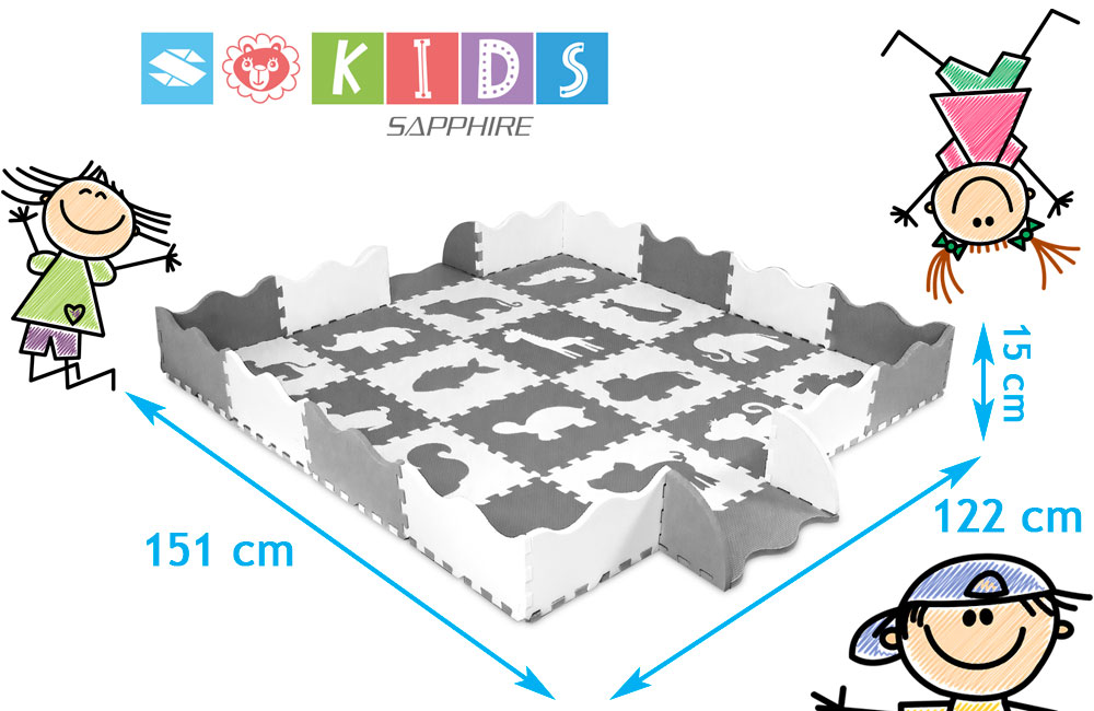 Mata puzzle z obrzeżami Sapphire Kids SK-26 - zwierzątka Mata puzzle z obrzeżami Sapphire Kids SK-26 - zwierzątka