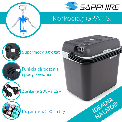 Lodówka Sapphire turystyczna / samochodowa 32l 12V/230V Lodówka Sapphire turystyczna / samochodowa 32l 12V/230V