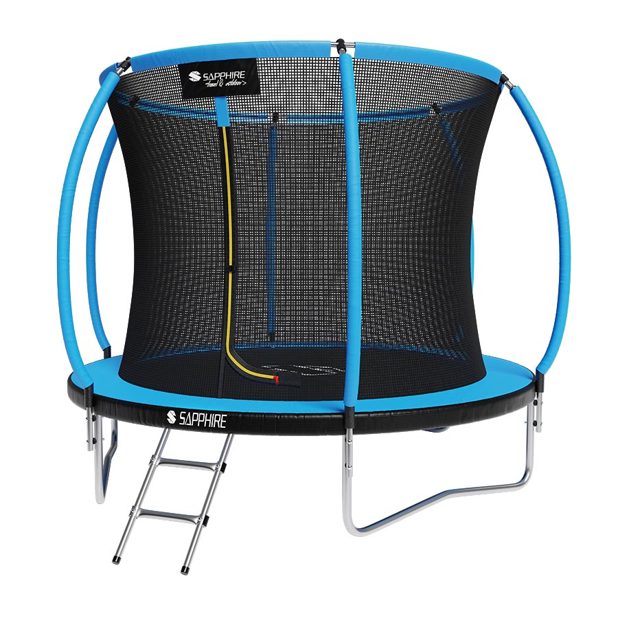 Trampolina Sapphire ST-8080W 8FT 252 cm z siatką wewnętrzną + drabinka GRATIS - niebieska