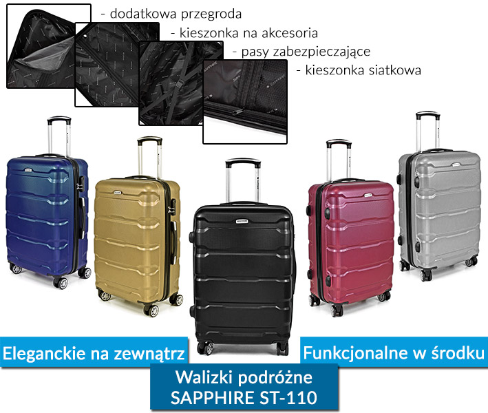 Walizka na kółkach Sapphire ST-110 Walizka na kółkach Sapphire ST-110