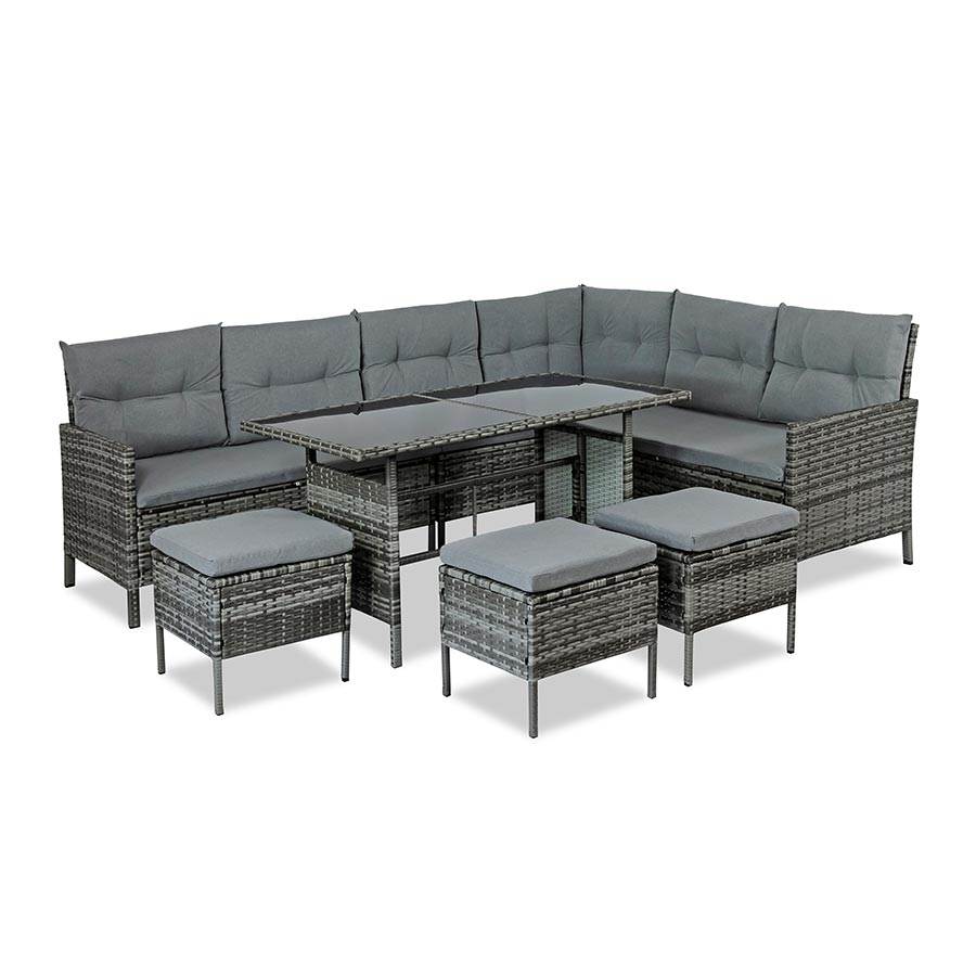 Zestaw mebli ogrodowych Sapphire ST-1570 Gusto - narożnik + stół - szary Zestaw mebli ogrodowych Sapphire ST-1570 Gusto - narożnik + stół - szary